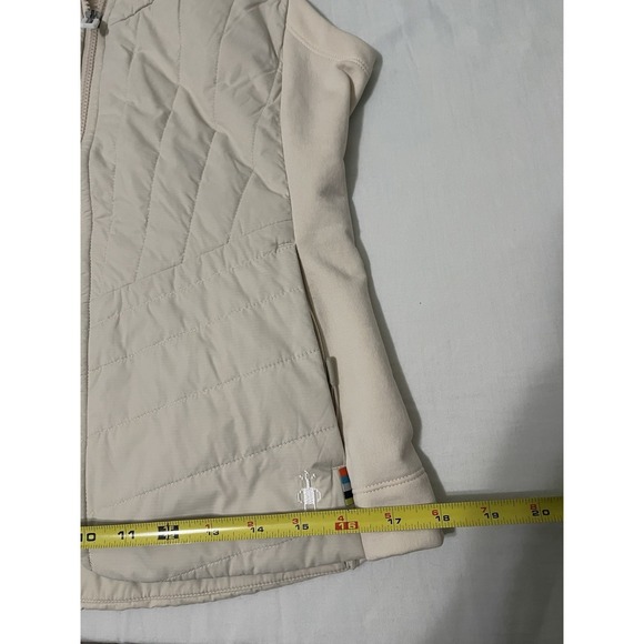 Smartwool Women's Off White Smartloft Hoodie Vest XS Nano Puffer Quilted Zip - Picture 8 of 9